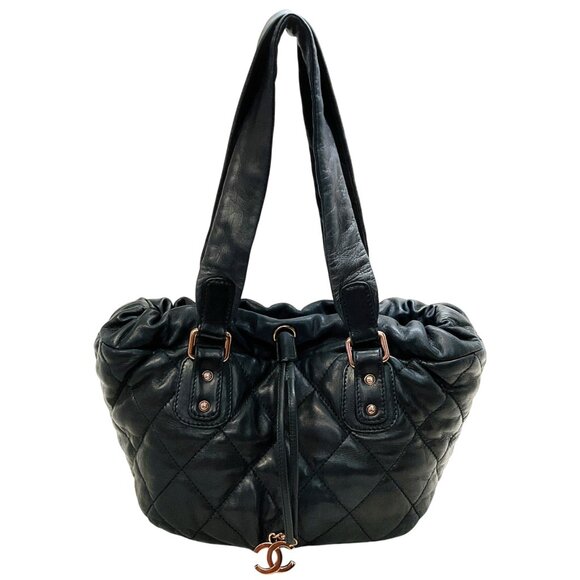 Chanel Vintage 2006 Black Quilted Leather Cloudy Bag - Picture 1 of 9